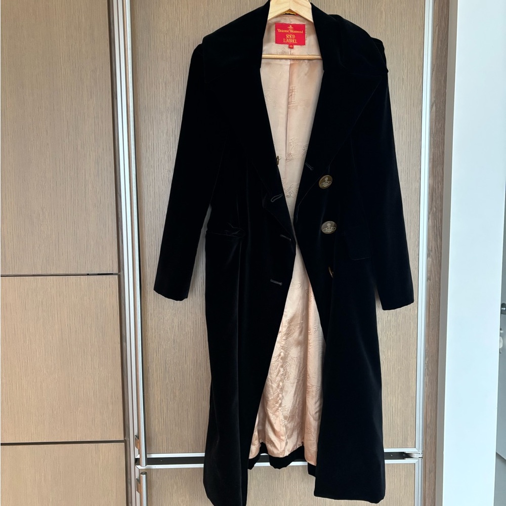 Vivienne Westwood Black Velvet Trench Coat
